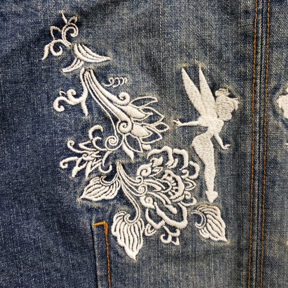 Disney's Tinkerbell embroidered cropped jean jacket - Picture 2 of 14